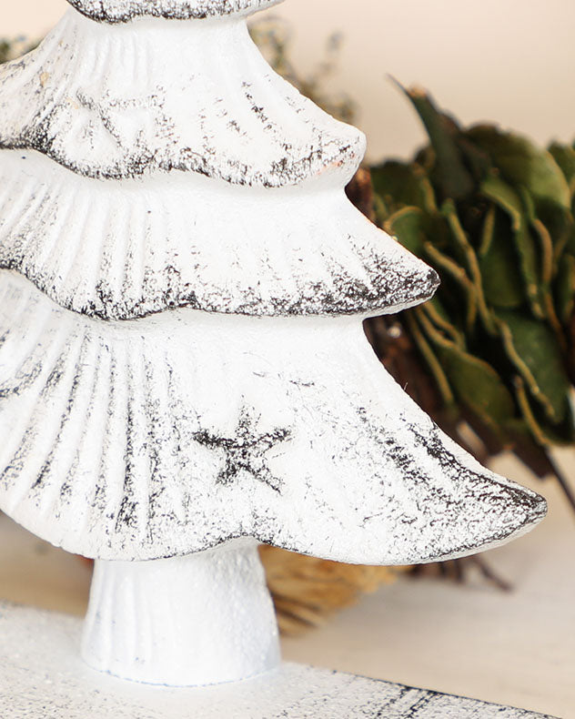 Cast Iron White Christmas Tree Stocking Holder