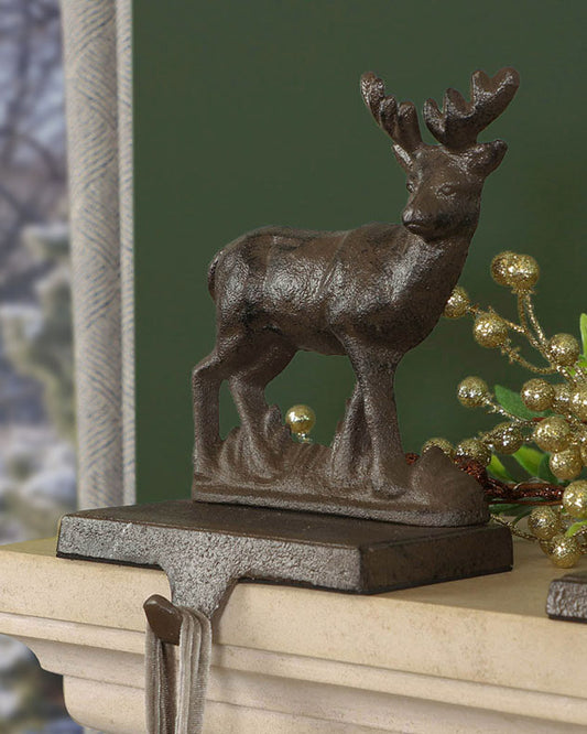 Cast Iron Reindeer Christmas Stocking Holder