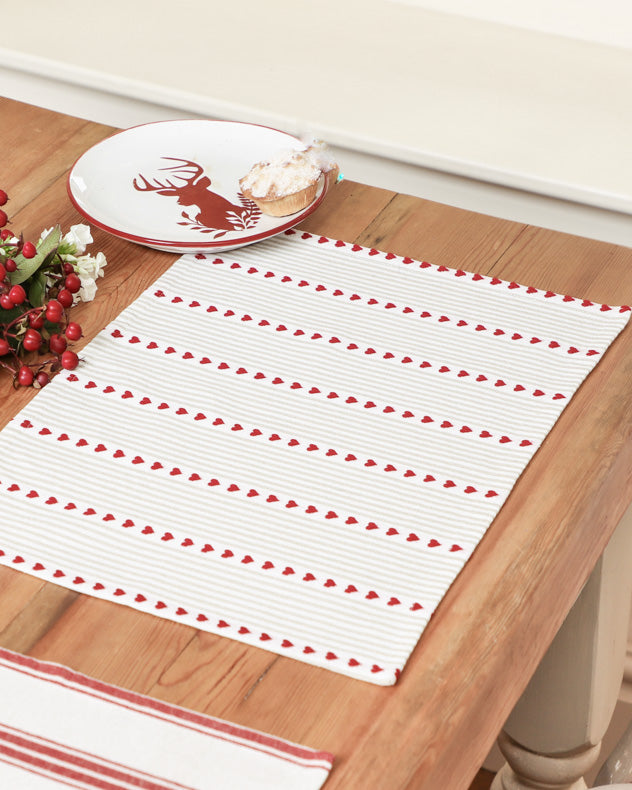 Set of 2 Red Heart French Country Fabric Place Mats