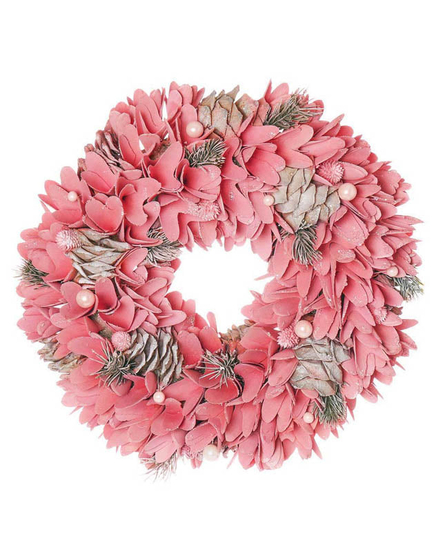 Rose Pink Christmas Wreath 36cm