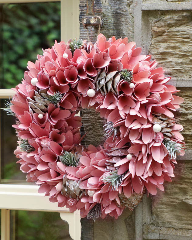 Rose Pink Christmas Wreath 36cm