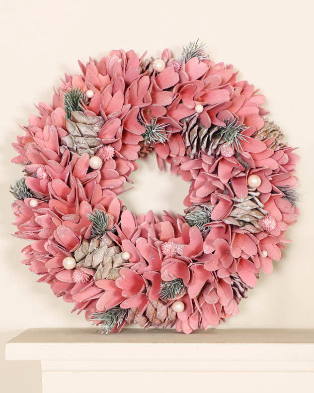 Rose Pink Christmas Wreath 36cm