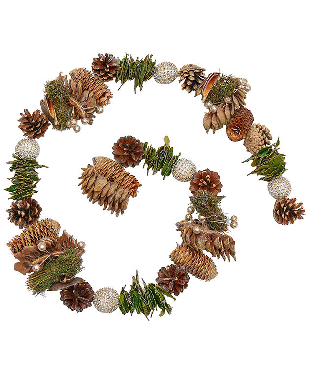 5ft Glittering Woodland Christmas Garland
