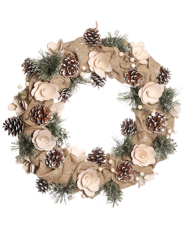 16" Pine Cone Christmas Wreath Decoration