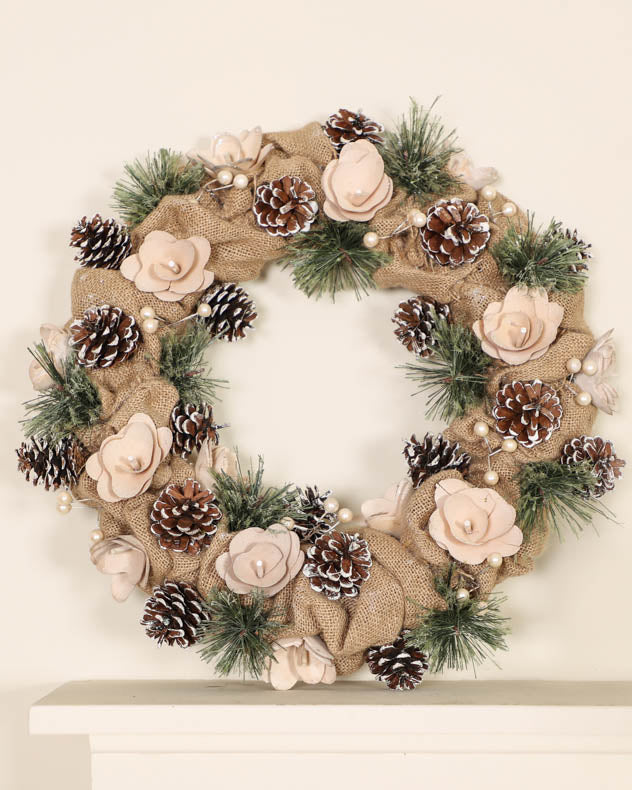 pinecone hanging wreath