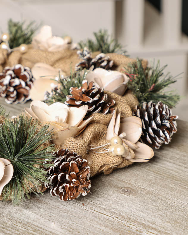 pinecone jute wreath