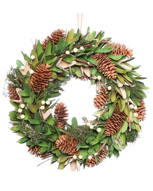 14" Green Forest Winter Door Wreath