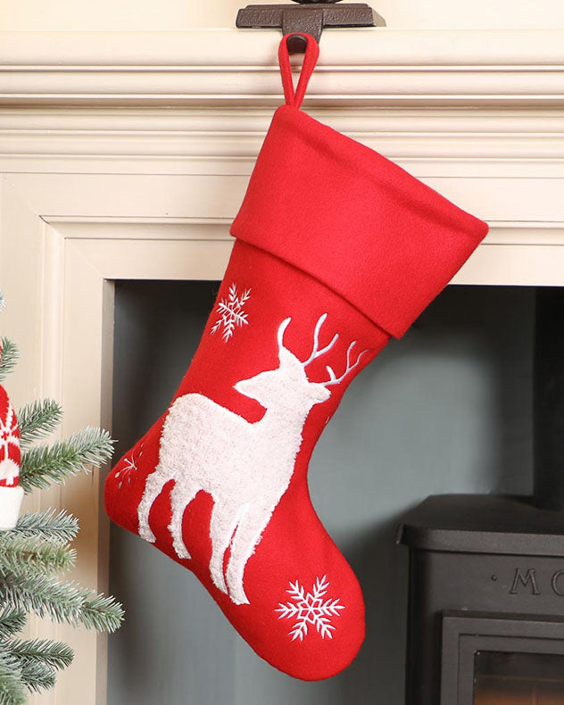 Red Reindeer Children's Christmas Stocking