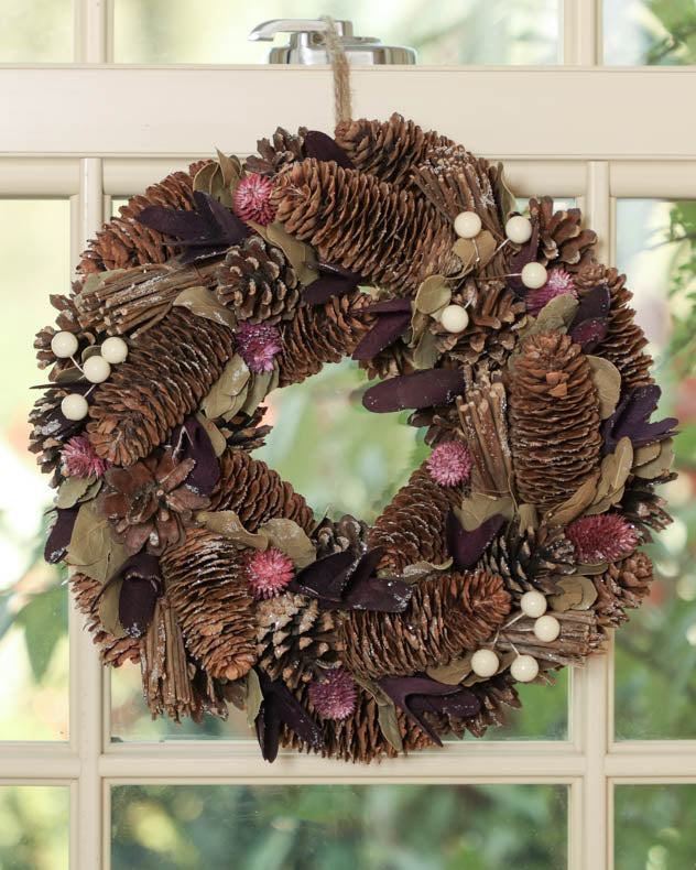pinecone indoor outdoor christmas wreath