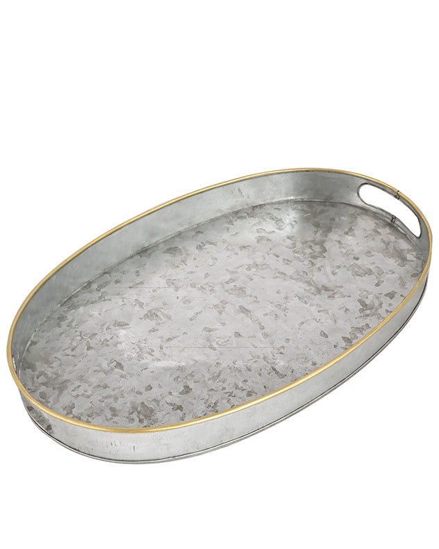Gold Band Zinc Serving Tray