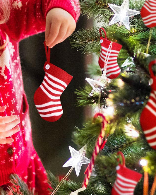 Set of Six Candy Cane Tree Decorations