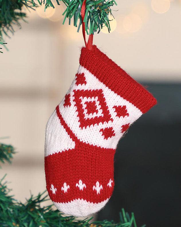 Red and White Stocking Tree Decoration