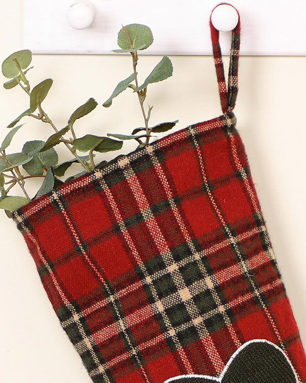 tartan hanging christmas stocking