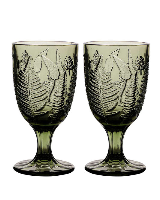 Green Leaf Wine Goblet