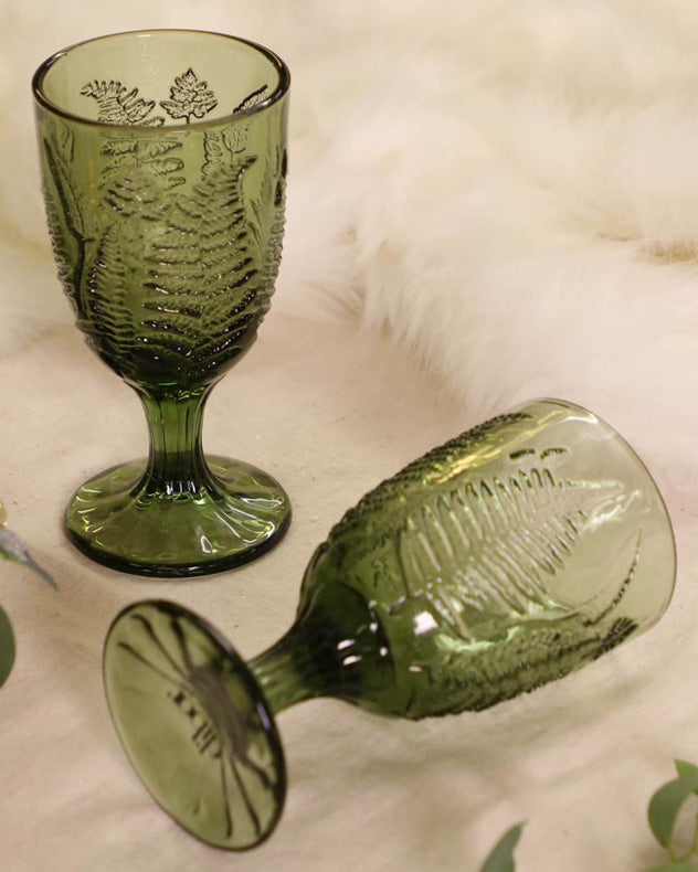 Green Leaf Wine Goblet