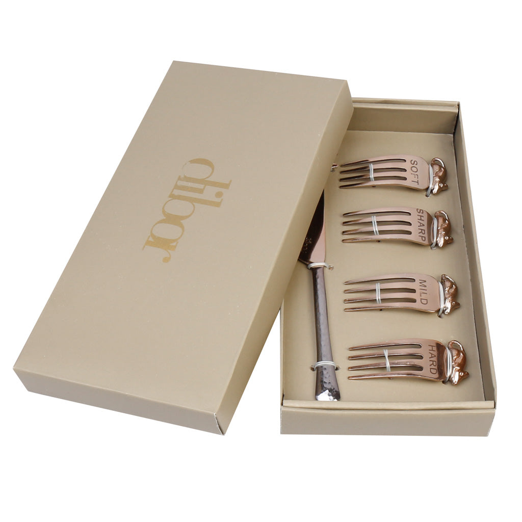 Copper Cheese Marker and Cheese Knife Gift Set