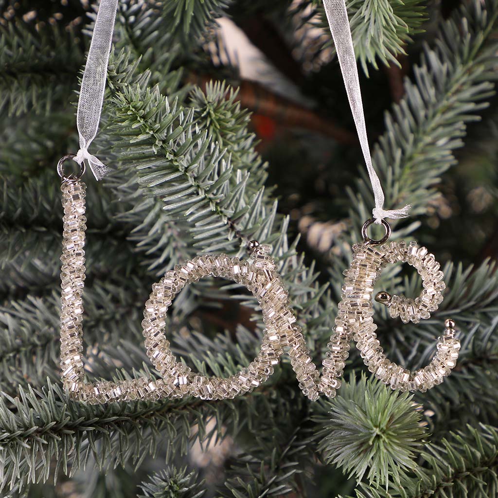Sparkling Silver Love Tree Decoration