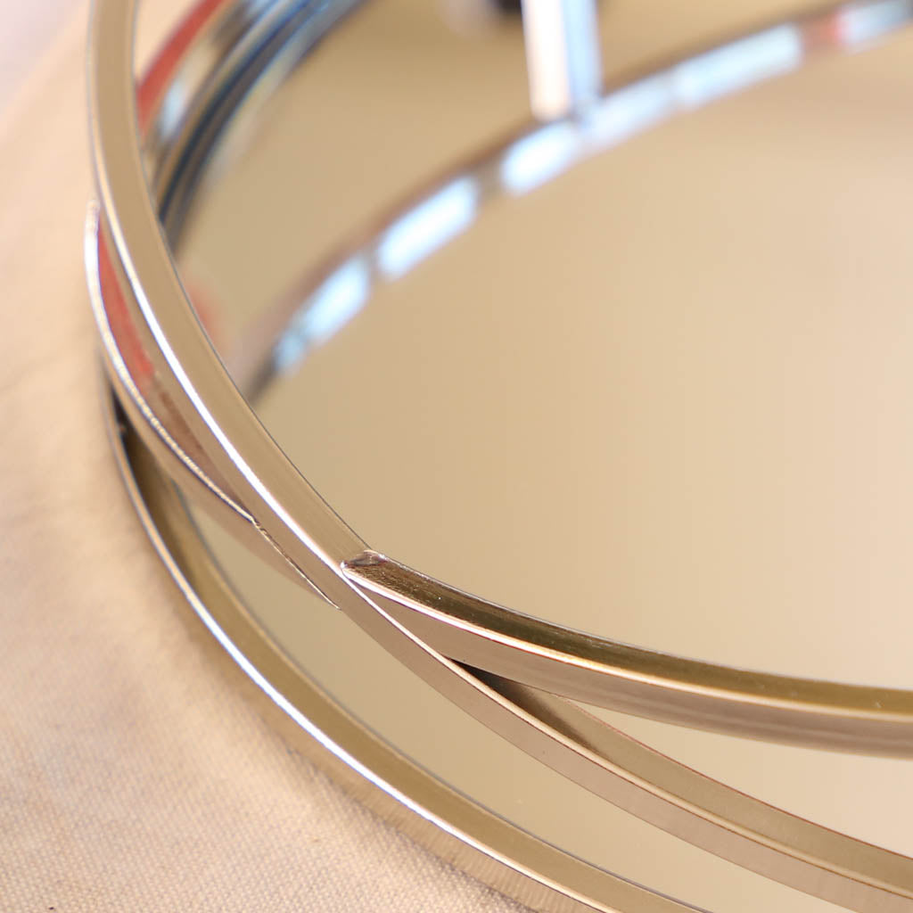 Soft Silver Mirrored Bar Tray