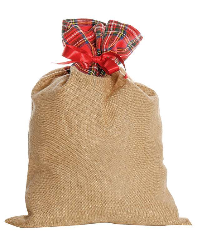 Tartan Jute Christmas Gift Sack