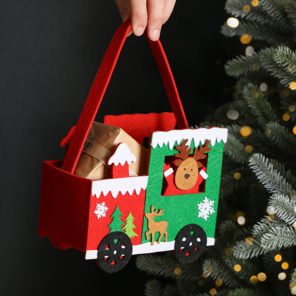 Red Felt Reindeer Christmas Gift Bag