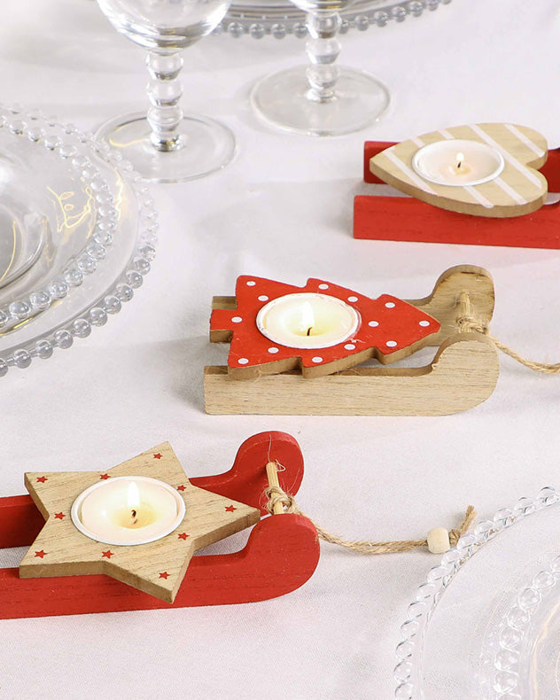 Set of 6 Nordic Winter Tealight Holders
