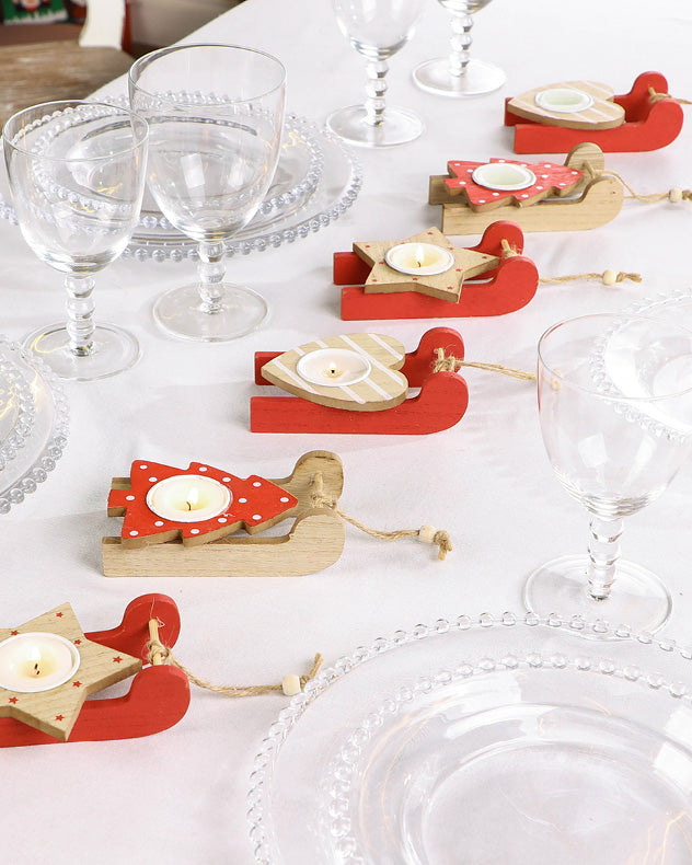 Set of 6 Nordic Winter Tealight Holders
