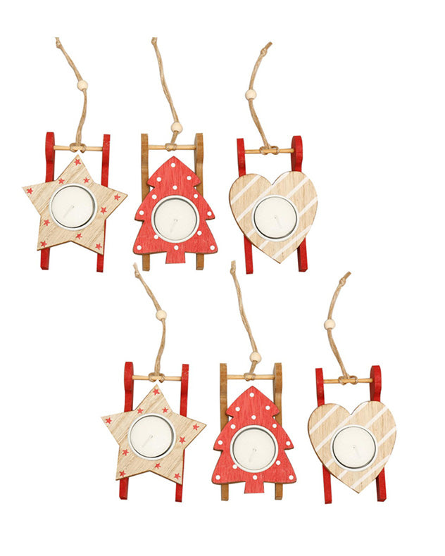 Set of 6 Nordic Winter Tealight Holders