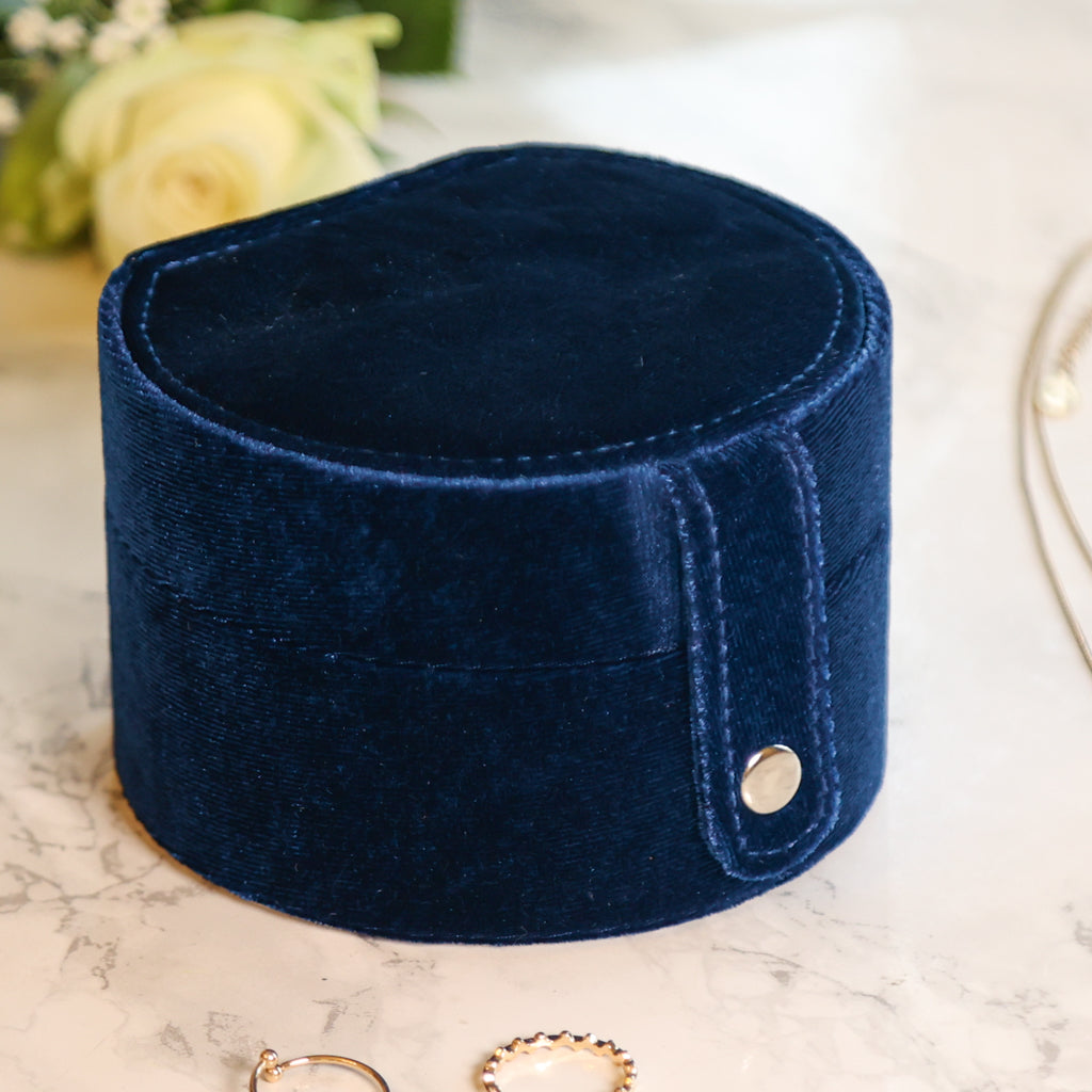 Bridesmaid Maid of Honour Gift Sapphire Blue Velvet Jewellery Box