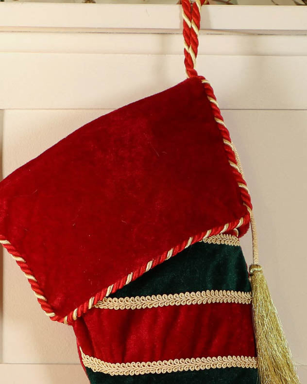 Luxury Jingle Bell Red Christmas Stocking