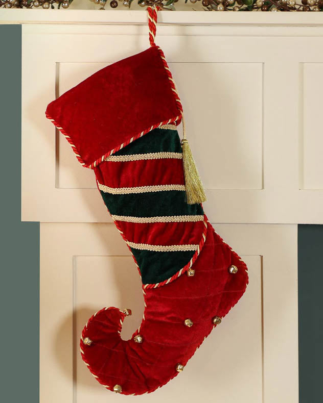 Luxury Jingle Bell Red Christmas Stocking