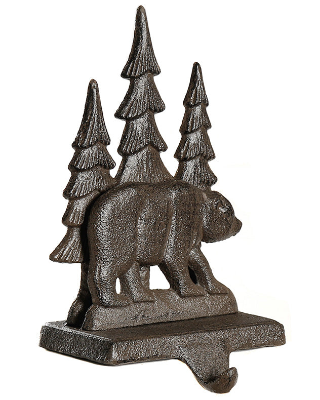 Cast Iron Bear Christmas Stocking Holder