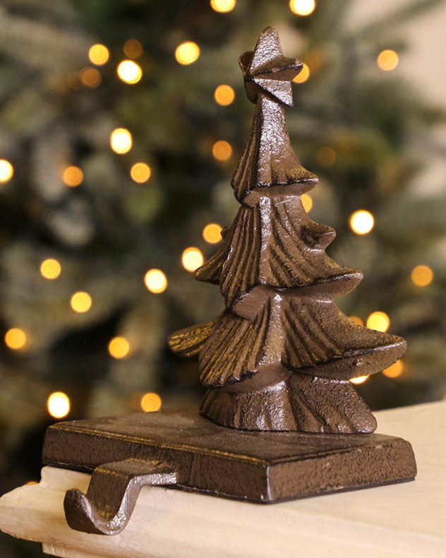 Cast Iron Tree Christmas Stocking Holder
