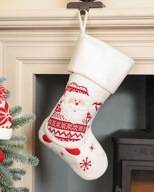 Snowy Santa Children's Christmas Stocking