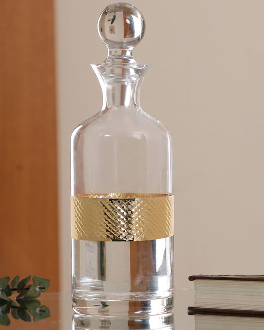 Diamond Embossed Gold Decanter
