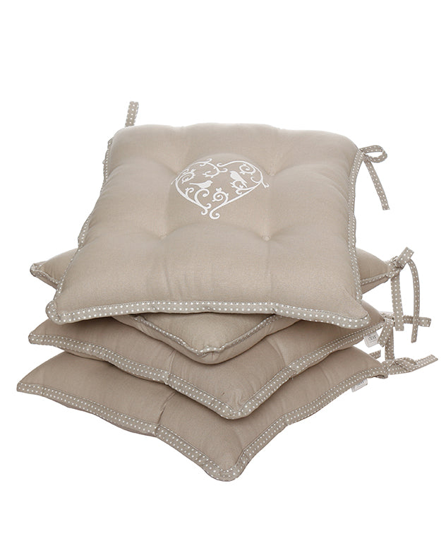 set of 4 grey garden seat cushions