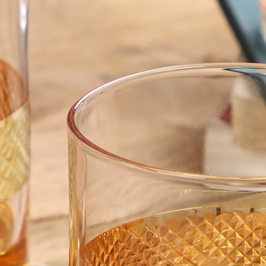 Set of 4 Gold Band Drinks Tumblers