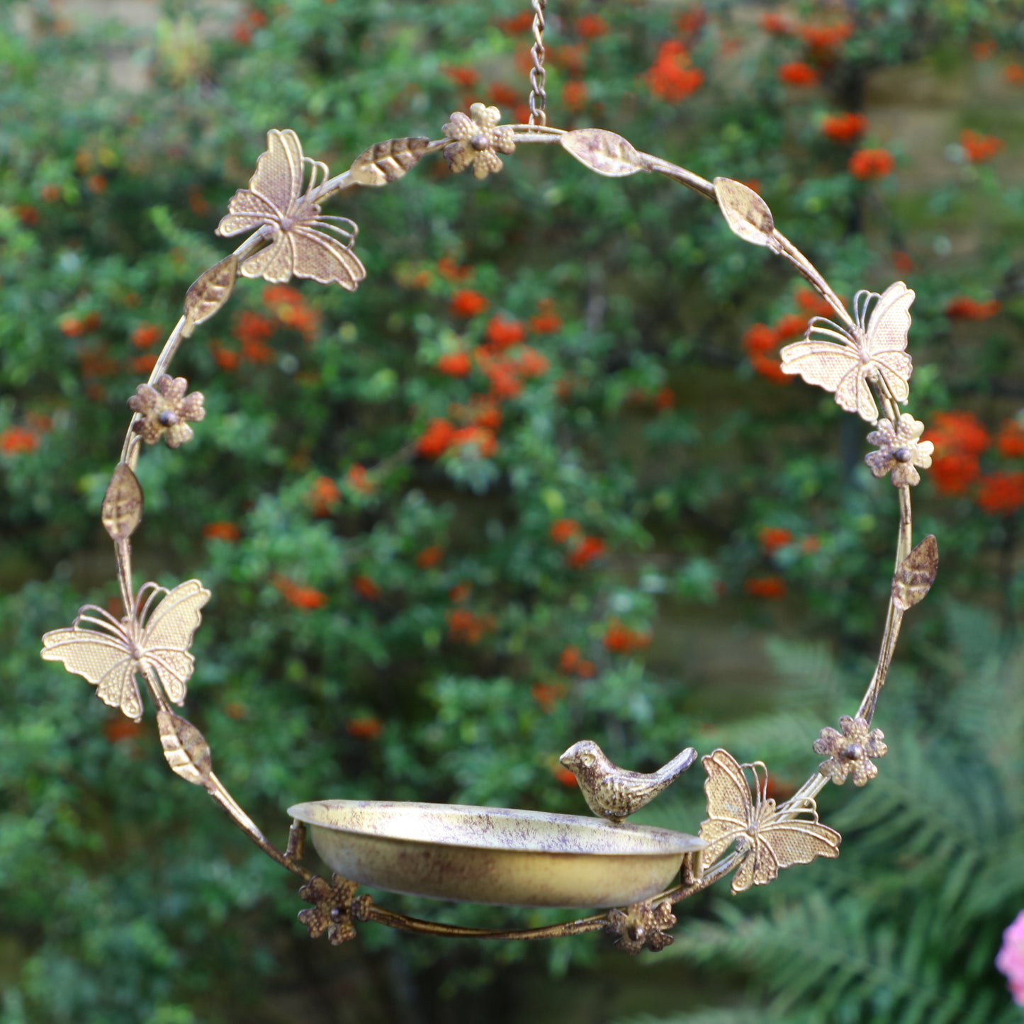 Round Hanging Butterfly Bird Feeder
