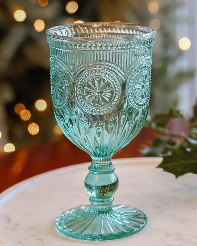 turquoise wine glass