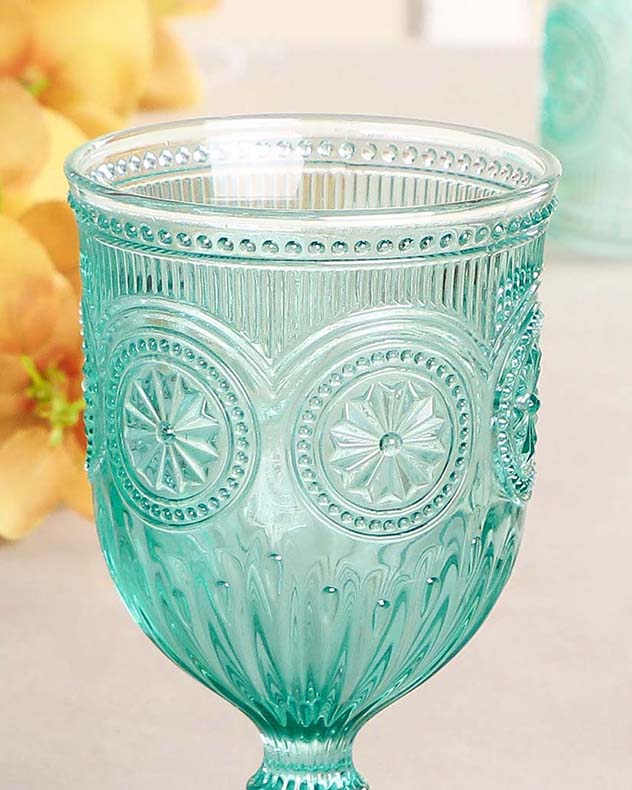 turquoise wine glass