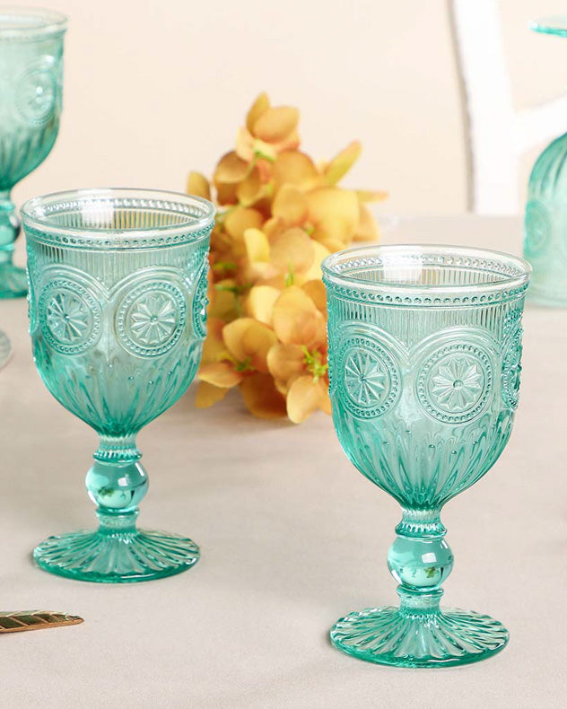 Parisian Turquoise Wine Goblet