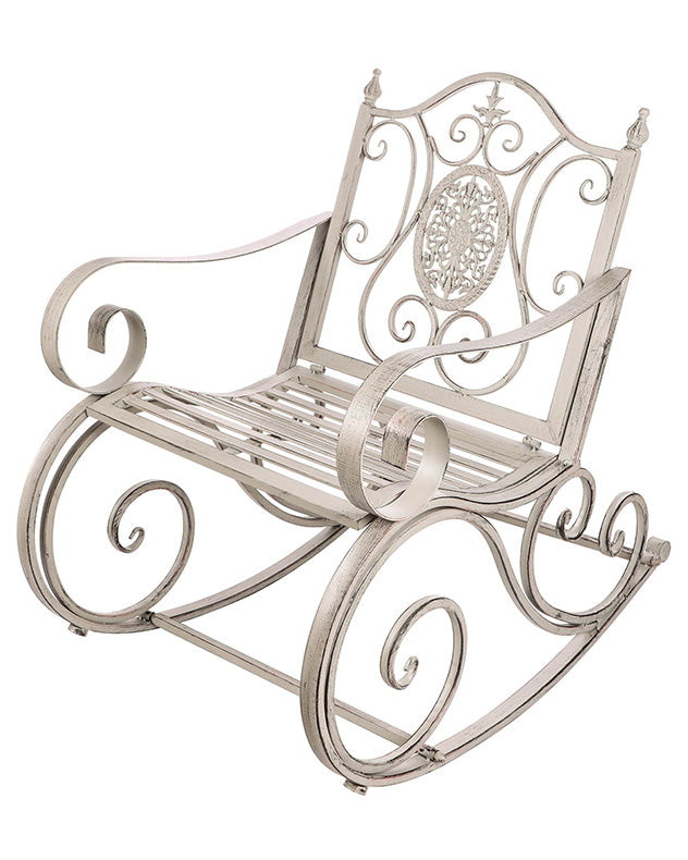 Vintage Grey Garden Rocking Chair