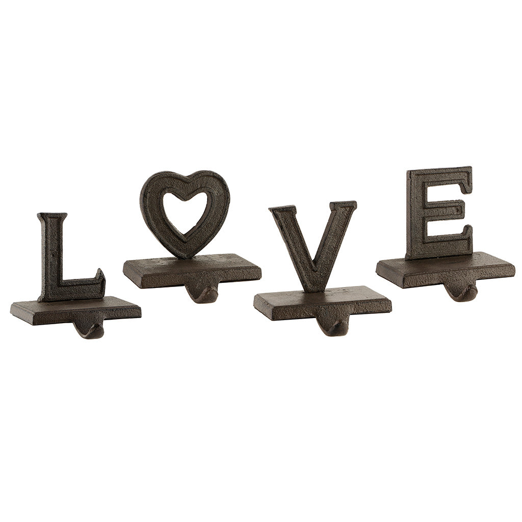 LOVE Set of 4 Christmas Stocking Holders
