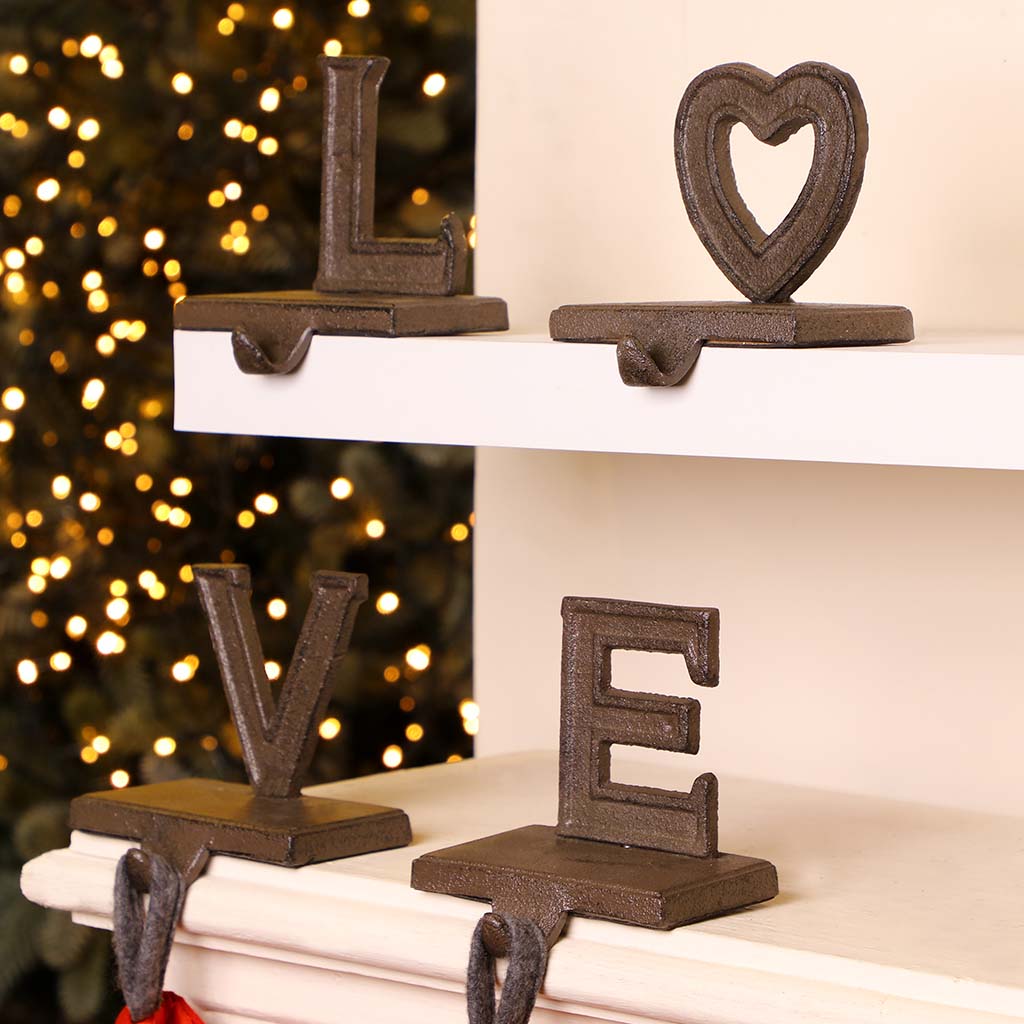 LOVE Set of 4 Christmas Stocking Holders