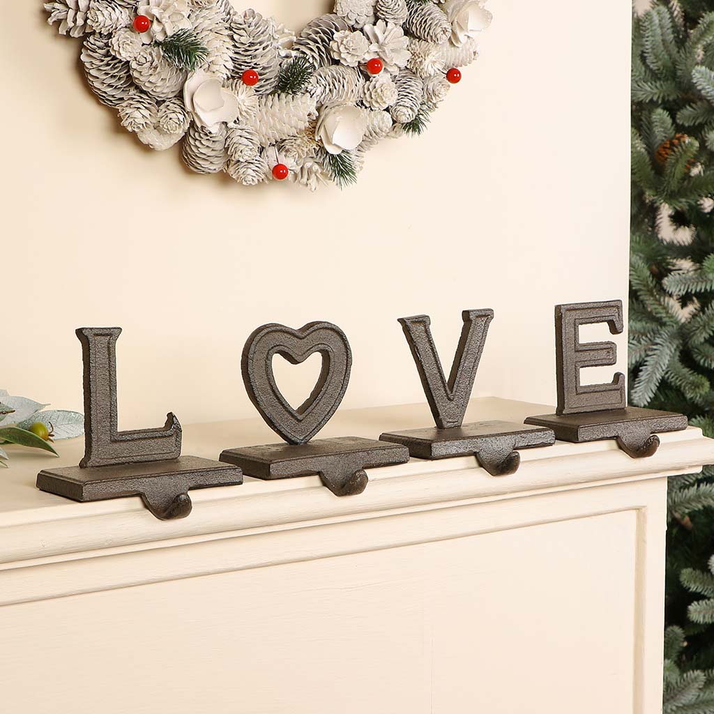 LOVE Set of 4 Christmas Stocking Holders