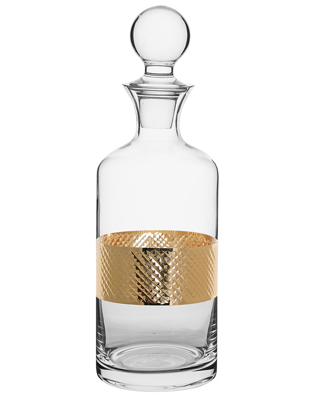 Diamond Embossed Gold Decanter