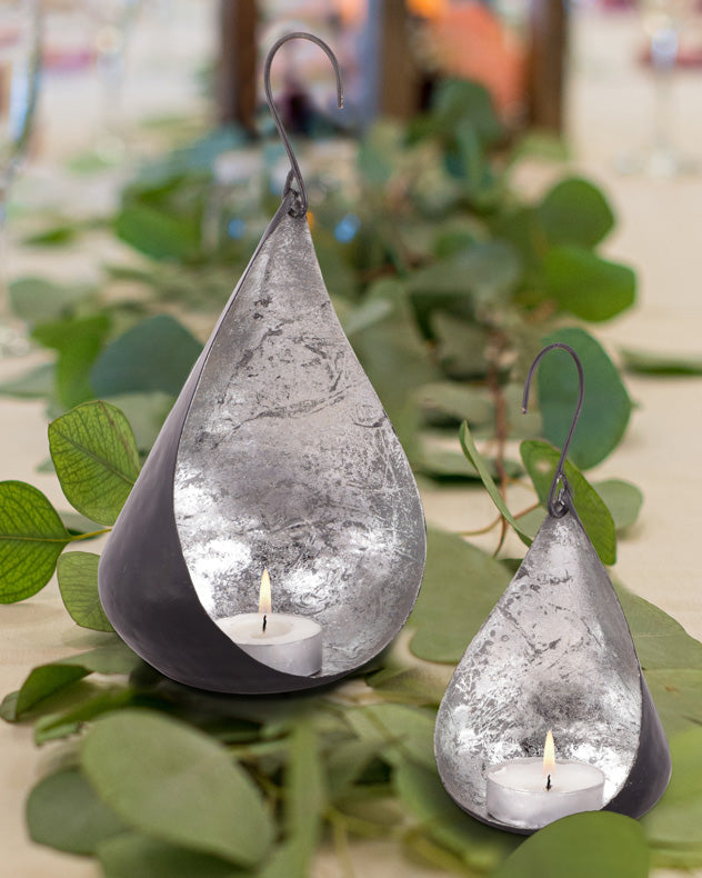 Set of 2 Silver Tea Light Holders