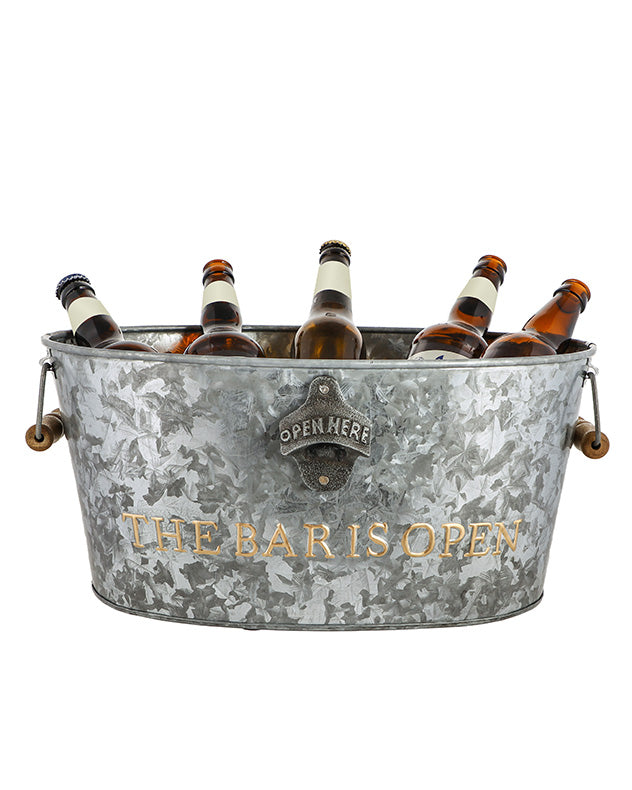 The Bar is Open' Ice Bucket Bottle Cooler