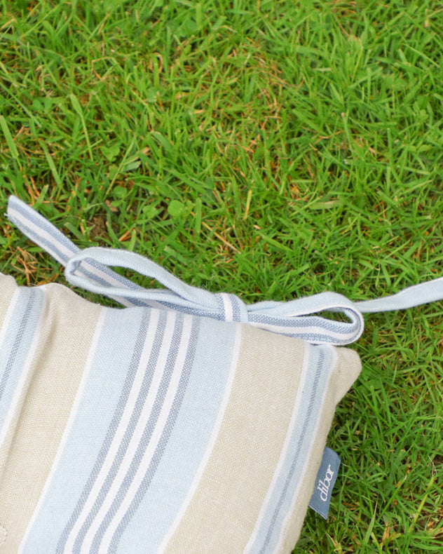 Set of 2 Oxford Blue Striped Garden Chair Cushions