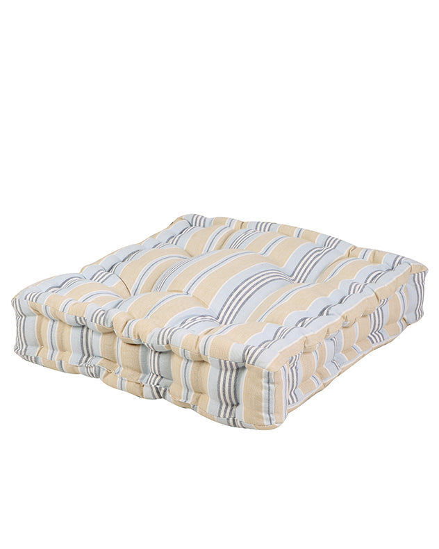 Oxford Stripe Seat Pad Blue Box Indoor Cushion