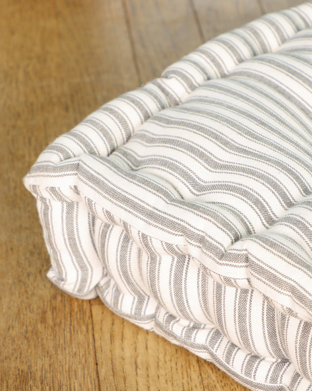 Pyrenees Grey Stripe Box Cushion 50cm